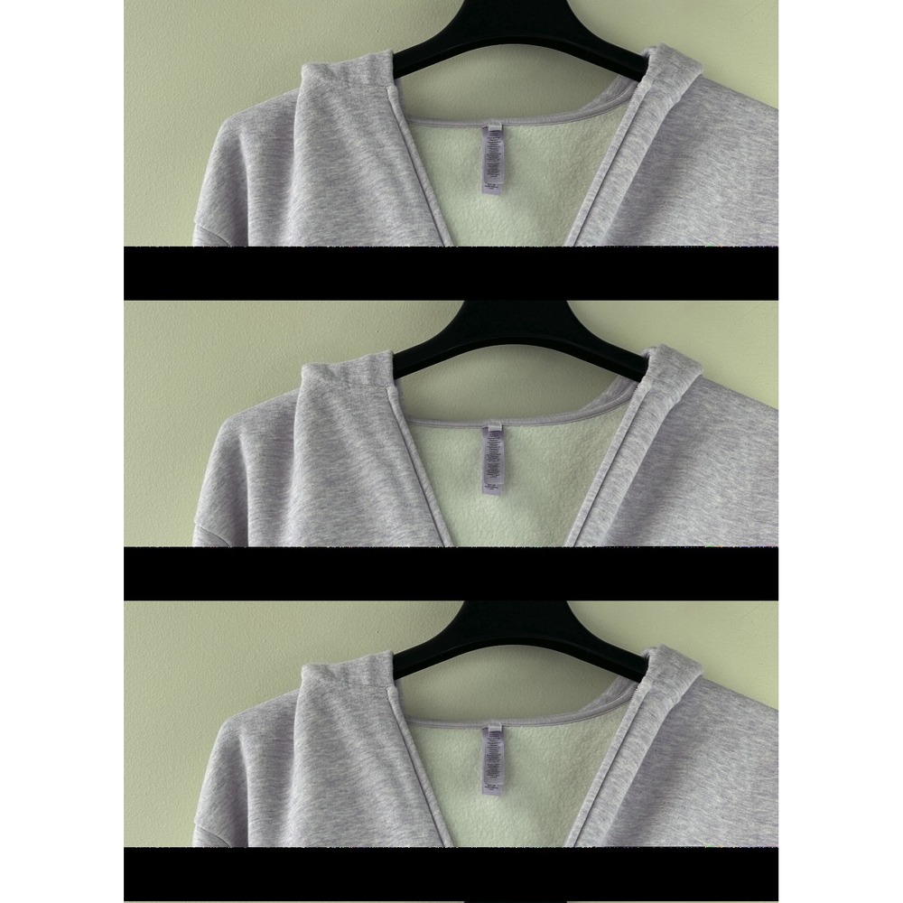SKIMS Limited Edition Cotton Fleece Cropped Full Zip Up Hoodie Purple Heather M - Picture 4 of 16